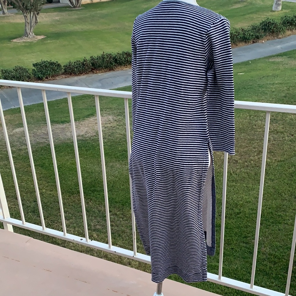 Anthropologie Postmark blue and white strip midi dress large - Picture 7 of 9